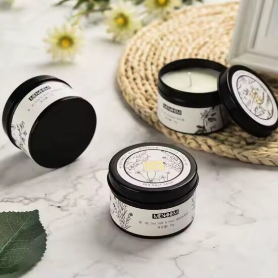 Black Mini Scented Tin Candles - Factory Direct Wholesale & Customizable