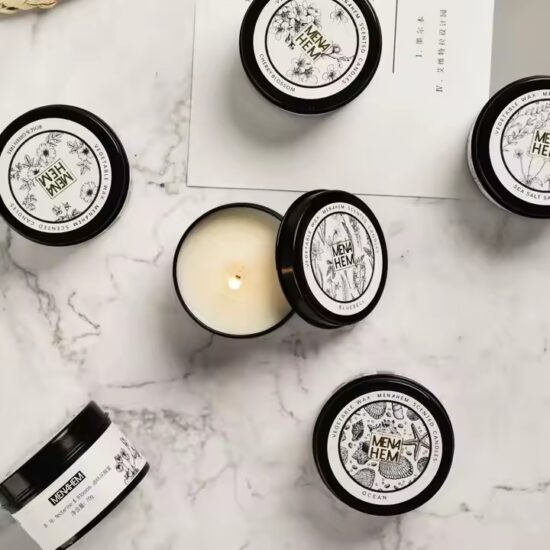 Black Mini Scented Tin Candles - Factory Direct Wholesale & Customizable