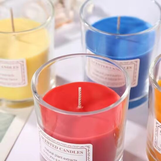 Custom colorful soy wax birthday scented glass jar candle