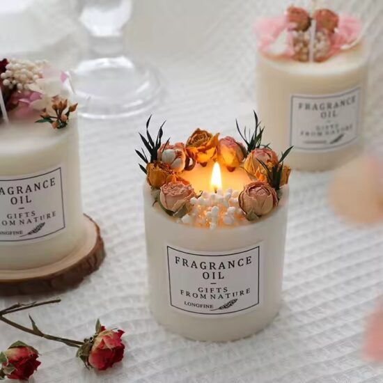 Colorful home fragrance soy wax glass jar candle