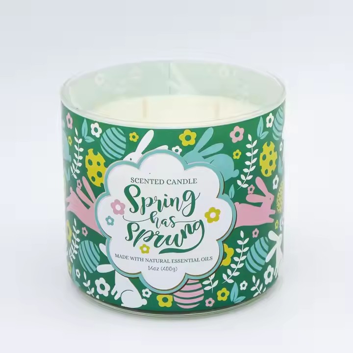 Luxury colored scented glass jar candle with soy wax for decorative and gift use