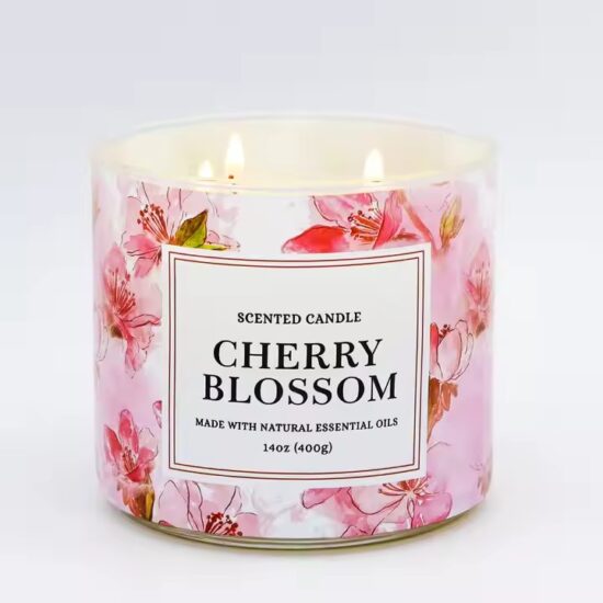 Luxury colored scented glass jar candle with soy wax for decorative and gift use