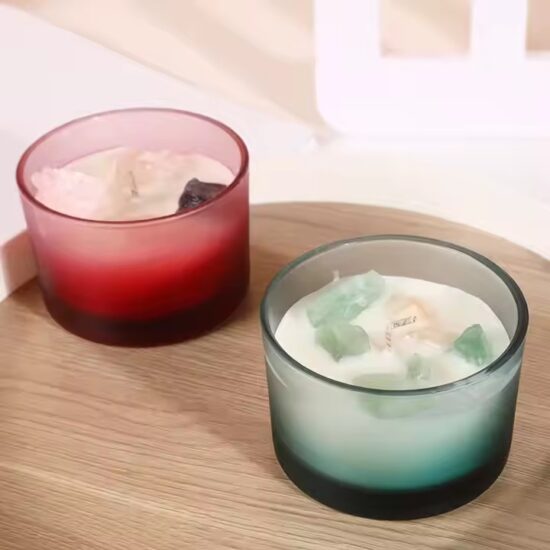 Home décor glass jar candle with elegant design