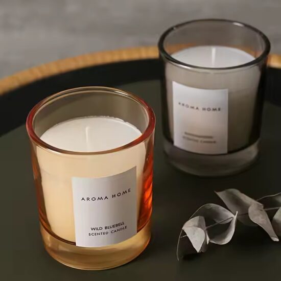Custom logo luxury scented candle in premium glass jar