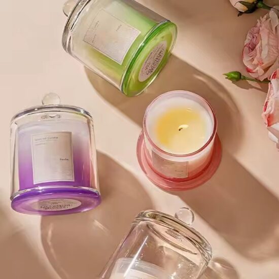 Romantic scented glass jar candle for home decoration wholesale