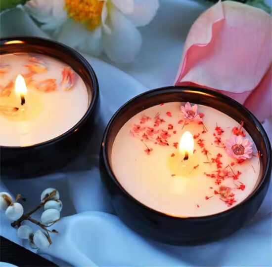 Factory Direct Fine Scented Candles with Dried Flowers – Customizable Options