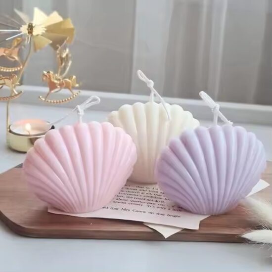 Shell Shaped Scented Molded Candle for Coastal Home Decor