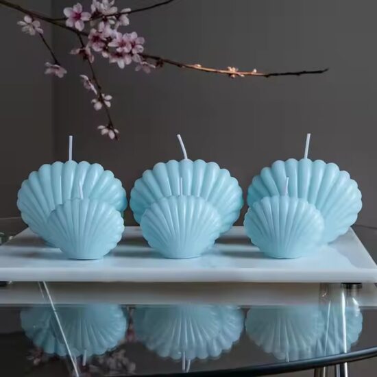 Shell Shaped Scented Molded Candle for Coastal Home Decor