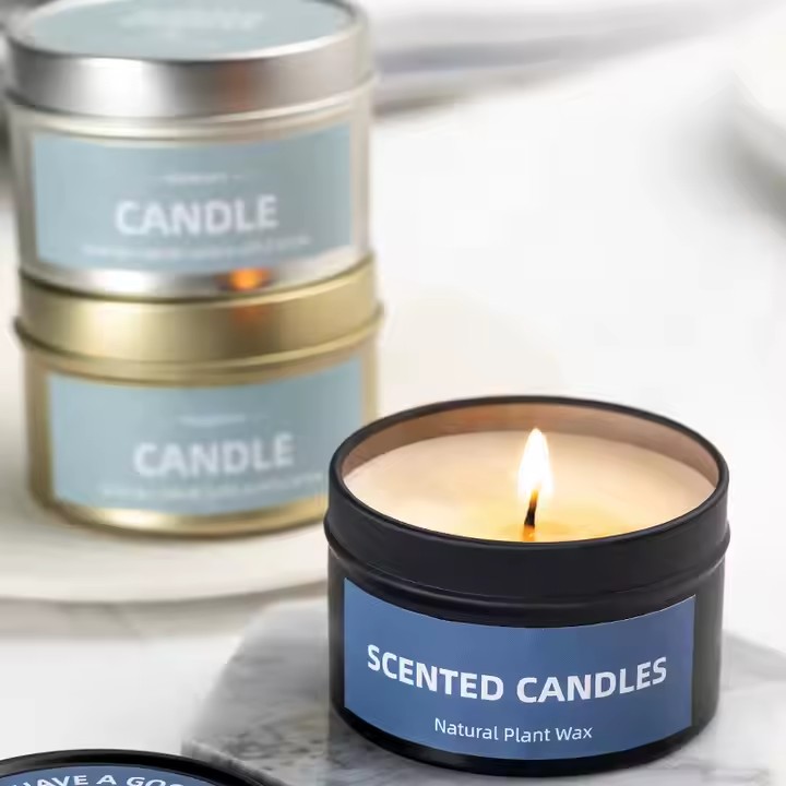High-Quality Home Decor Tin Candles - Premium Scented Wax for Long-lasting Fragrance