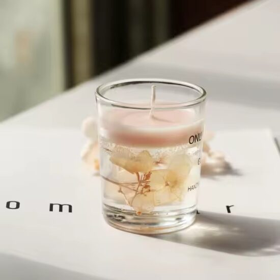 Wholesale scented glass jar candle with elegant design and lasting aroma