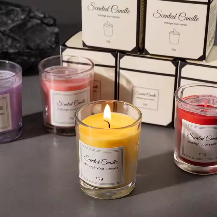 Home décor scented candle with customized fragrance and design