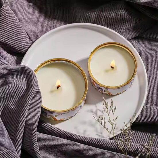 Handmade Round Tin Scented Candle with Popular Aroma and Stylish Design