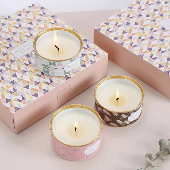 Handmade Round Tin Scented Candle with Popular Aroma and Stylish Design