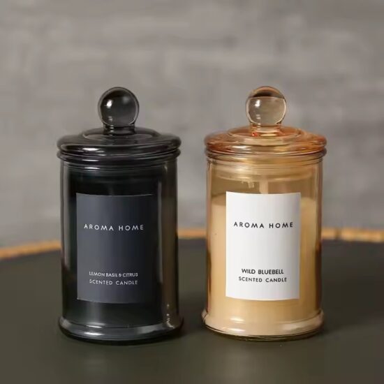 Wholesale custom luxury scented glass jar candle with elegant design
