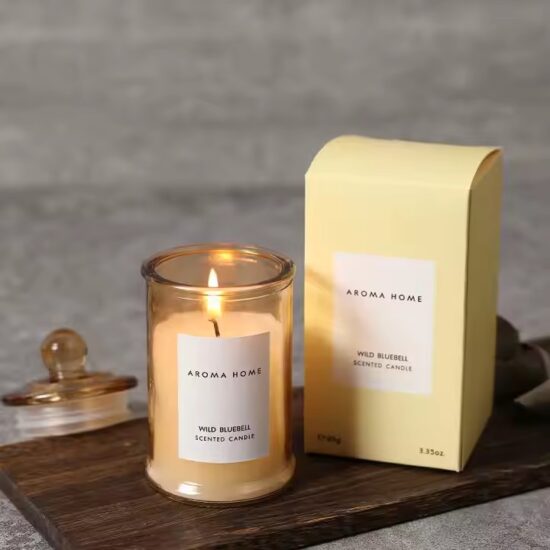 Wholesale custom luxury scented glass jar candle with elegant design