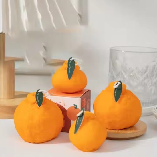 Orange Shaped Scented Candle Molded for Wholesale Decorative Use