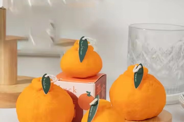 Orange Shaped Scented Candle Molded for Wholesale Decorative Use