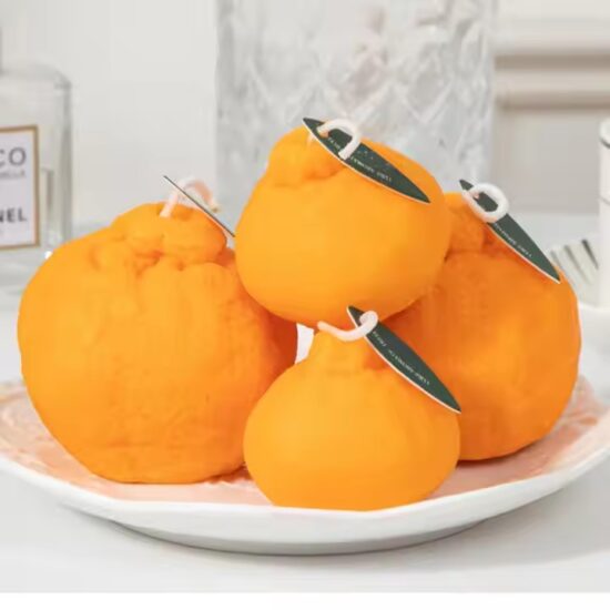 Orange Shaped Scented Candle Molded for Wholesale Decorative Use
