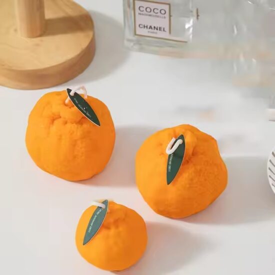 Orange Shaped Scented Candle Molded for Wholesale Decorative Use