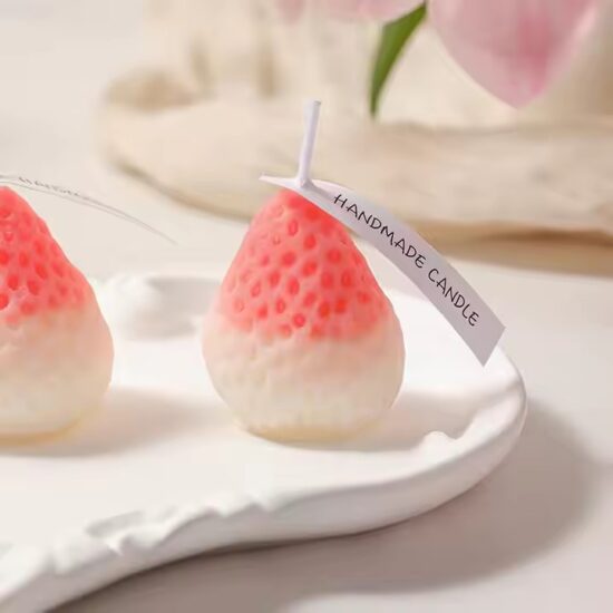 Cute Strawberry Shaped Decorative Candle for Home and Gift