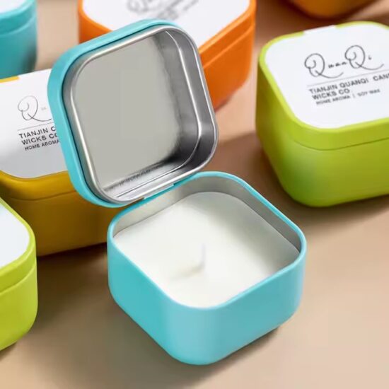 High-Quality Tin Scented Candles – Eco-Friendly Soy Wax, Customizable Fragrances