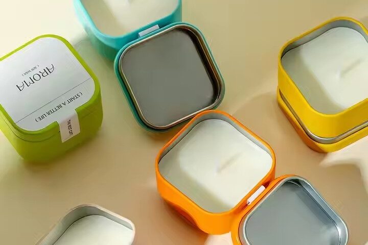 High-Quality Tin Scented Candles – Eco-Friendly Soy Wax, Customizable Fragrances
