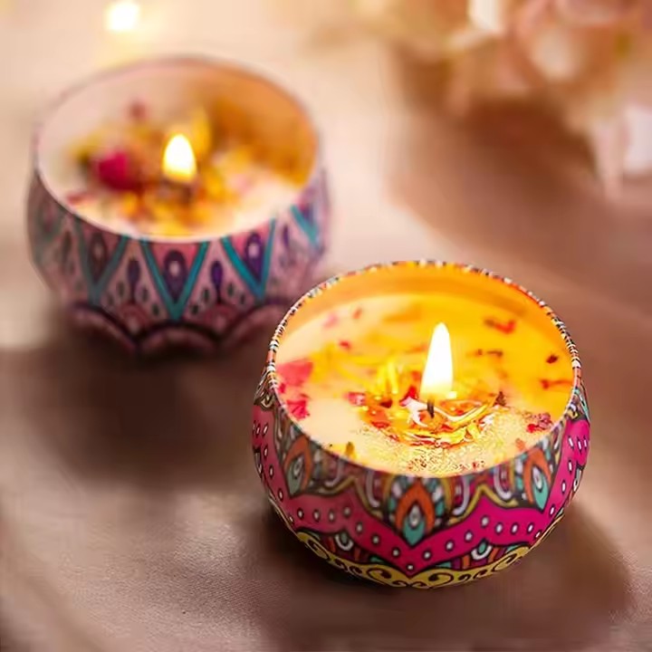 Wholesale Valentine's Day Gift Dried Flower Tin Candles – Romantic & Customizable