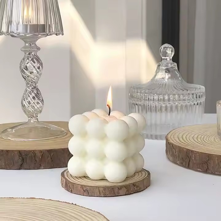 Luxury cube bubble scented candle for decorative use