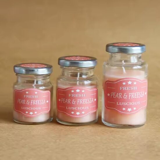 Mini milk bottle scented candle in glass jar for gifts and home décor