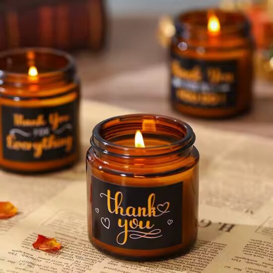 Eco-friendly soy wax scented glass jar candle